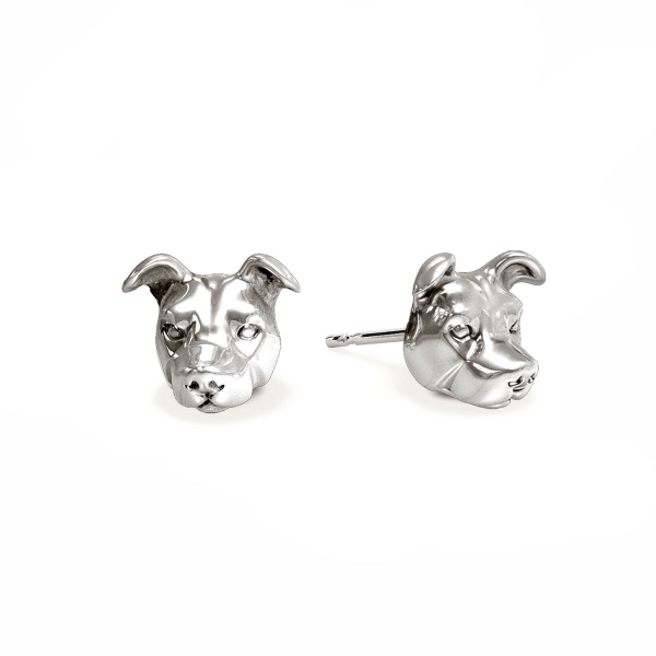 American Staffordshire Silver Stud Earrings